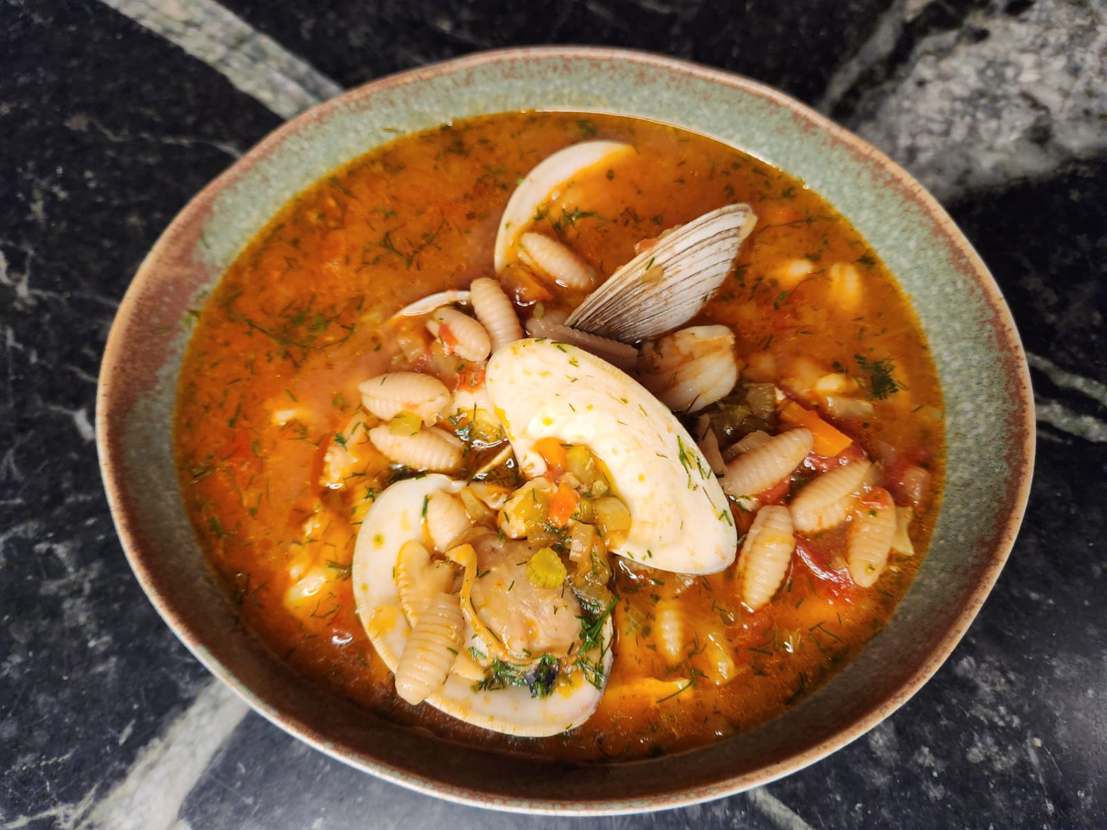 Sardinian fish stew recipe featuring gnocchetti sardi fresh pasta