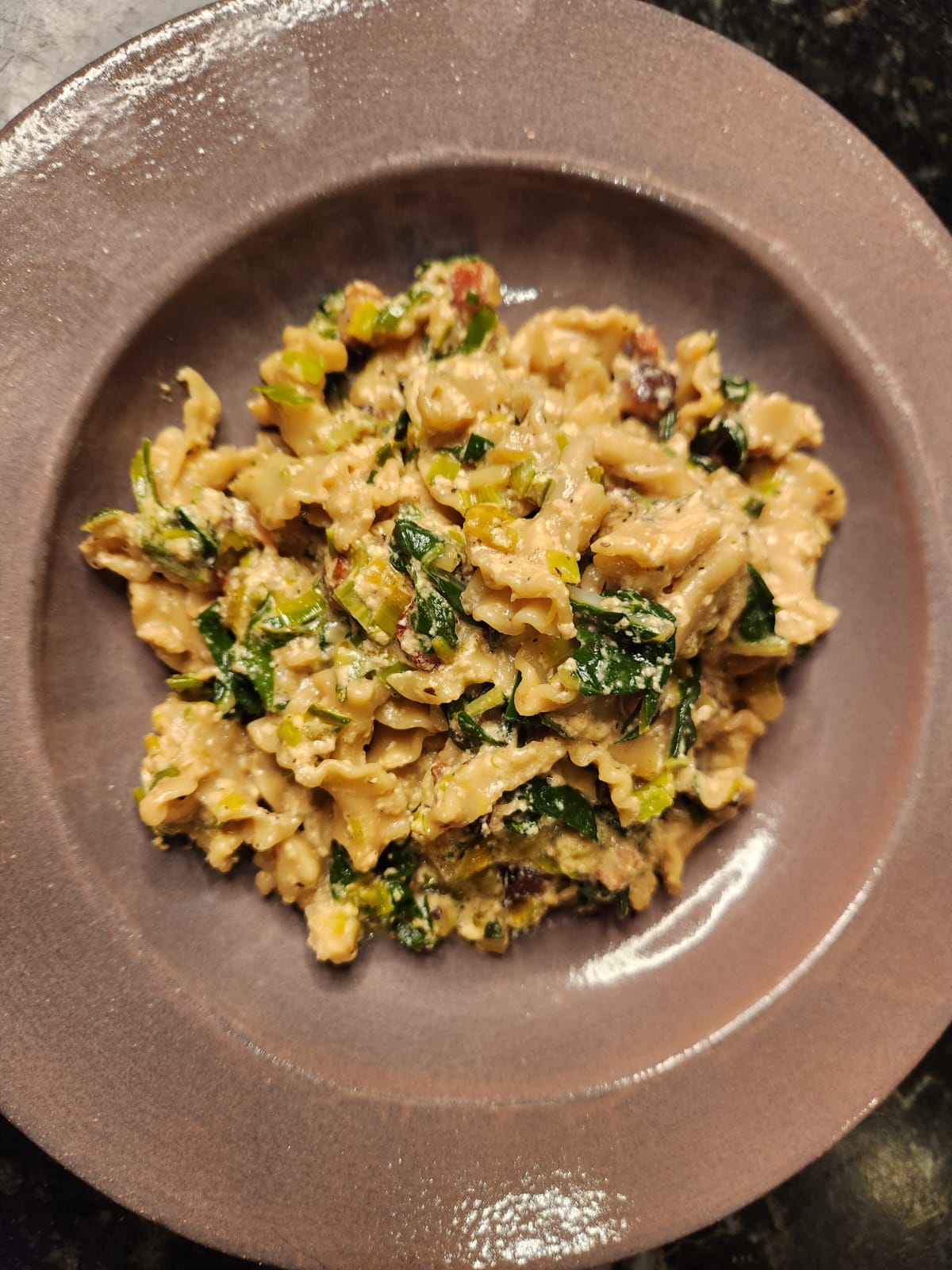 Gigli all'Erbazzone. Fresh Gigli pasta. Italian recipes