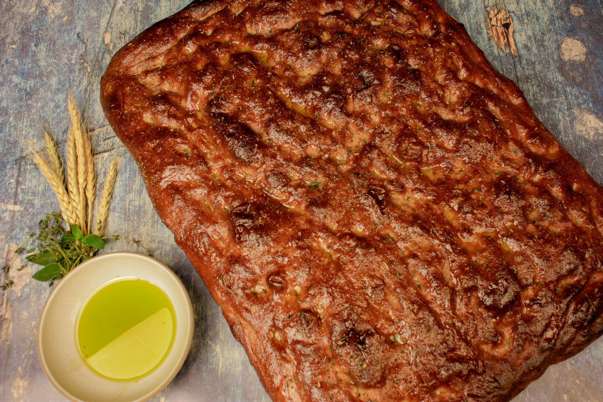 Focaccia Sicilian Caper & Roasted Garlic Trenchers Italian Farmhouse