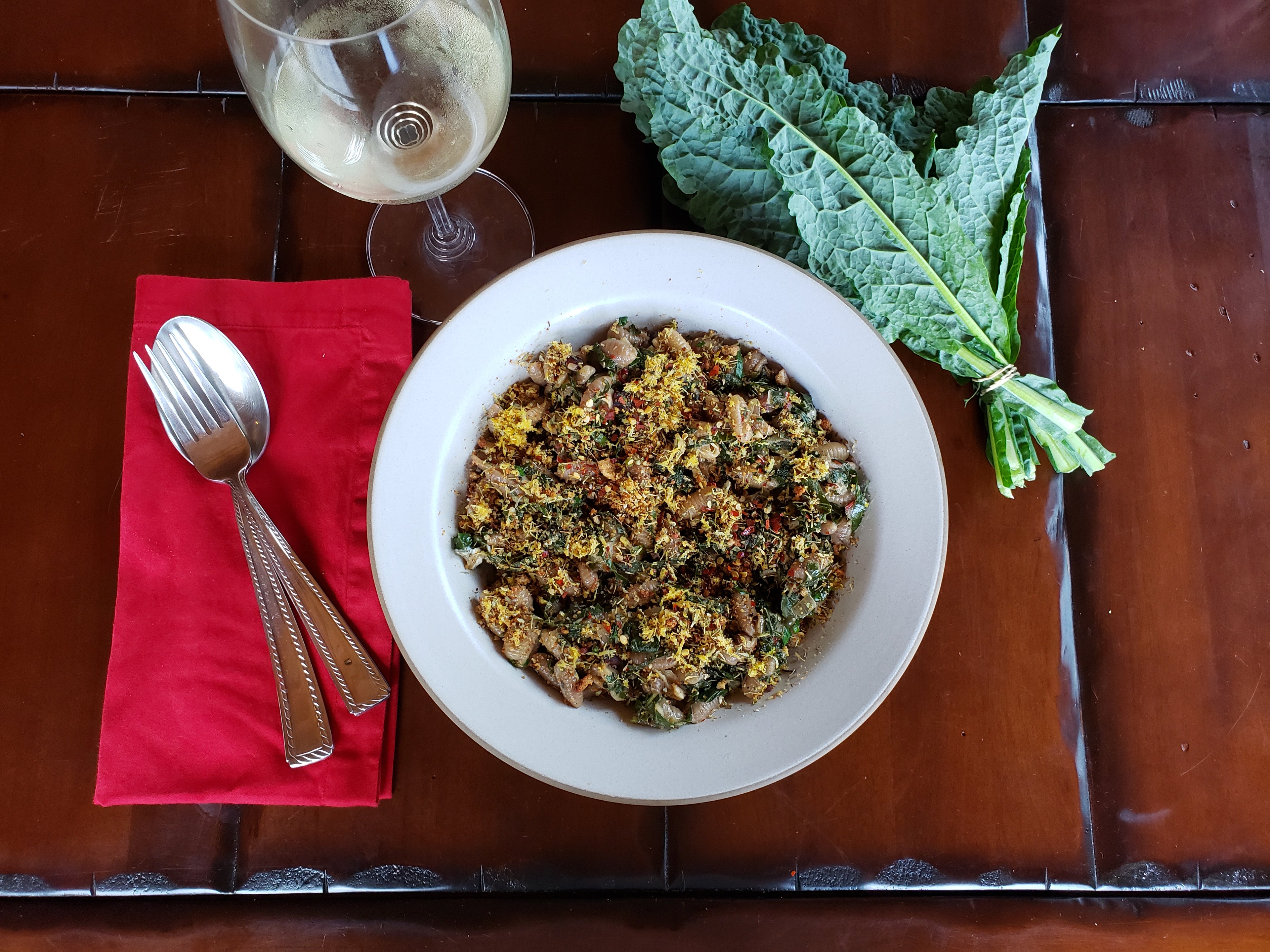 Gnocchetti Sardi with Lemony Roasted Greens